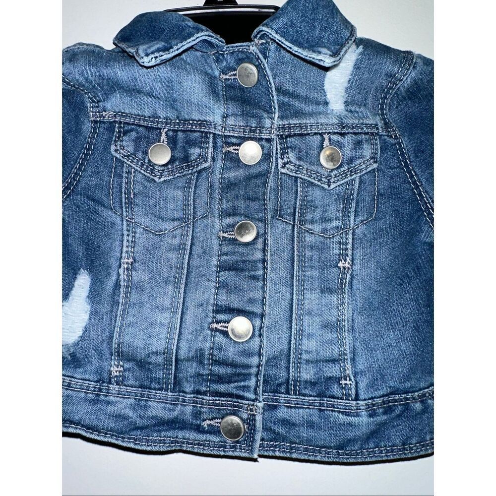 Blue Revival Girls Distressed Denim Jean Jacket 4 Medium wash